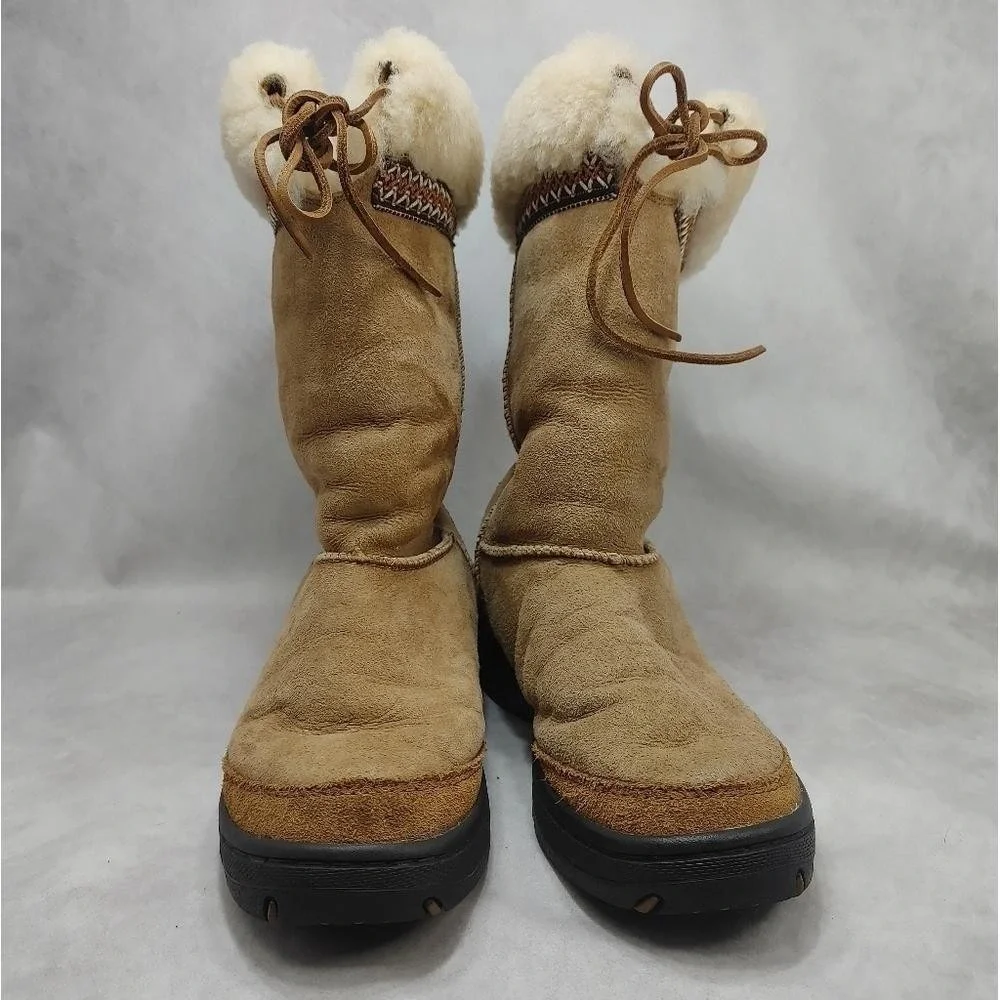UGG Australia Ultimate Cuff Women's Boots Tasman Braided Detail Tan‎ Chestnut 7